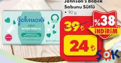 JOHNSON'S BEBEK SABUNU SÜTLÜ 90 G fiyat ve kampanya bilgisi